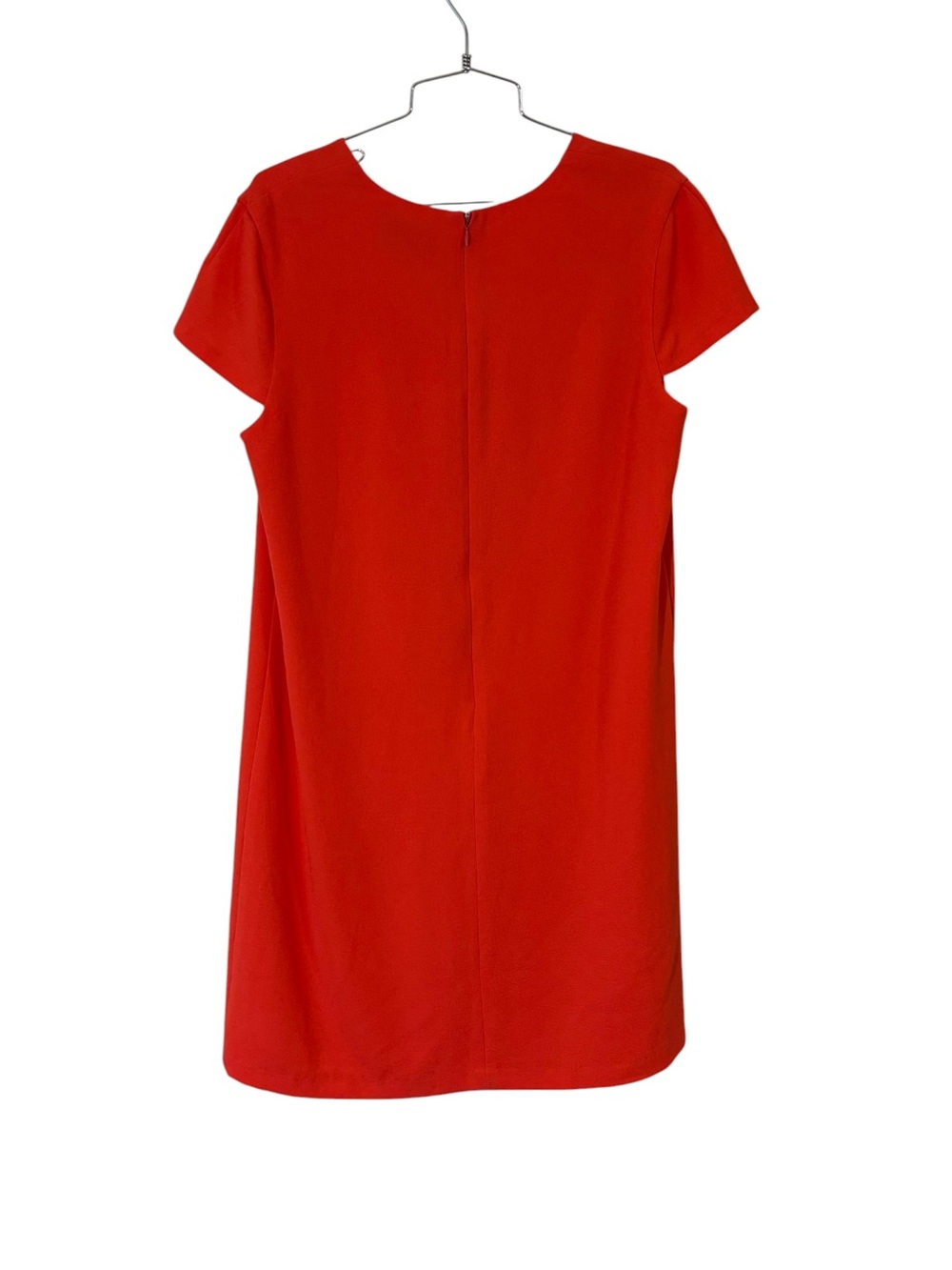 Charles Henry Red V-Neck Cap Short Sleeve Shift Dress Size M Made in USA - Picture 2 of 5